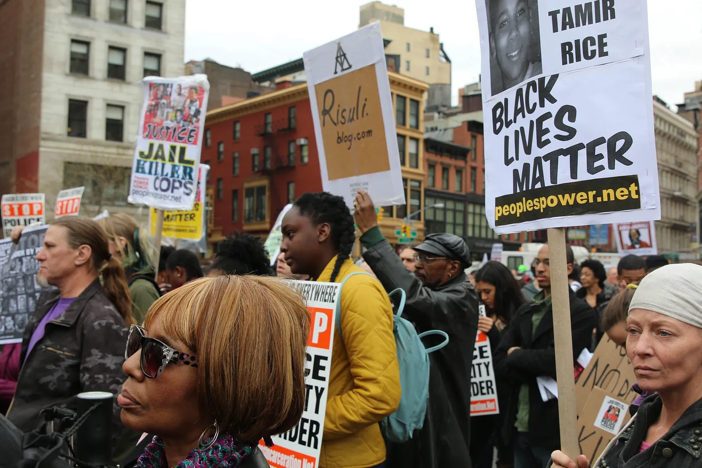 Carl Dix, co-founder of Stop Mass Incarceration Network with Dr. Cornel West, said prior to Tuesday, April 14, demonstrators were going to revive the spirit of Ferguson, that spirit of refusing to suffer the brutality of the system in silence, according to the organization’s Facebook page. Photo by Deron Dalton.