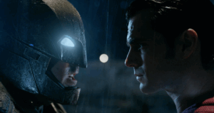 Ben Affleck (Batman) and Henry Cavill (Superman) in "Batman v Superman: Dawn of Justice." Photo courtesy of Warner Bros | DC Entertainment